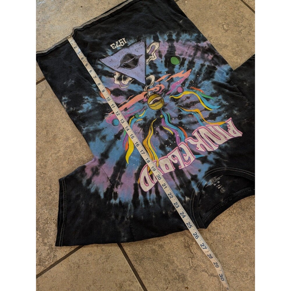 Pink Floyd 1973 Tie Dye Band T Shirt Mens Medium Black Graphic Rock Tee - Picture 2 of 9